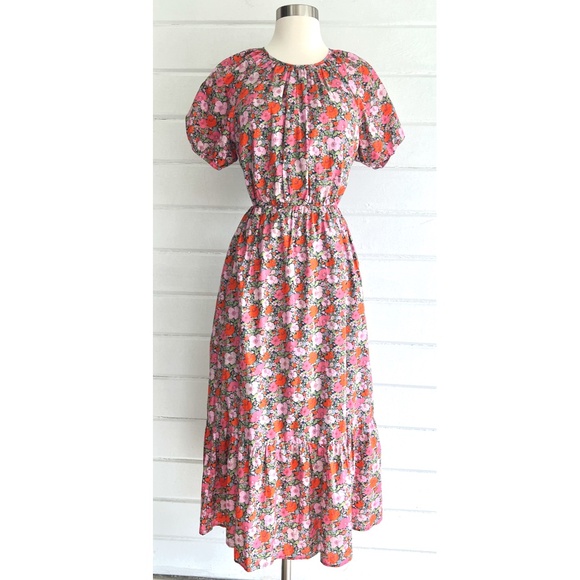 J. CREW Side-Cutout Midi Dress in Liberty Meadow Song Fabric - 8 - Picture 1 of 15